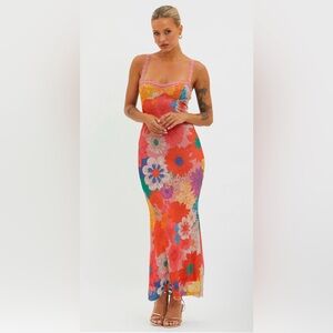 Selfie Leslie Floral Lace Strap Maxi Dress
